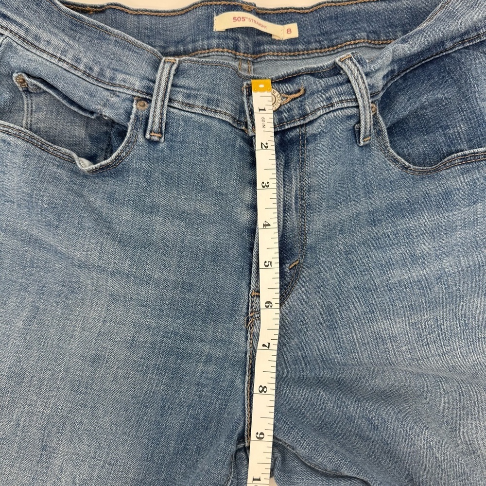 Leviโs 505 Straight Leg Jeans Womenโs Size 8 | W29 L30 | Mid Rise Blue Denim - Picture 4 of 8
